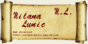 Milana Lunić vizit kartica